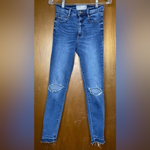 Garage Skinny Distressed Navy and Blue Jeans Size 3 - Picture 1 of 6